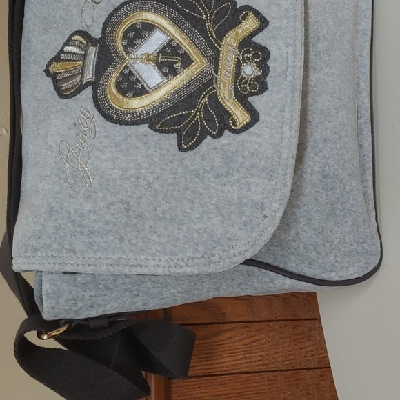 Juicy Couture y2k Vintage Velour Laptop Messenger Crossbody Bag - Picture 3 of 16